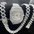 3PC_Set Crystal Watch for Men Necklace Bracelet img2