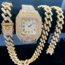 3PC_Set Crystal Watch for Men Necklace Bracelet img3