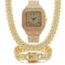 3PC_Set Crystal Watch for Men Necklace Bracelet img4