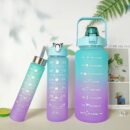 Water Bottles Set of 3 – 2L, 900ml, 500ml - BPA-Free & Motivational
